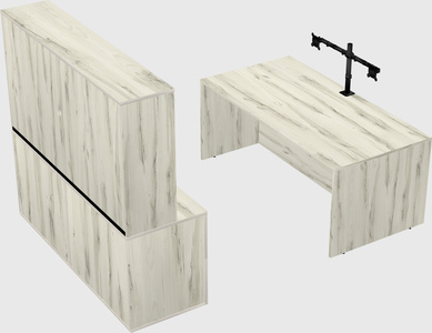 Parallel desk with credenza