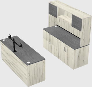 Parallel desk with credenza