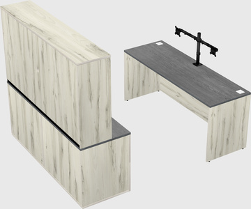 Parallel desk with credenza