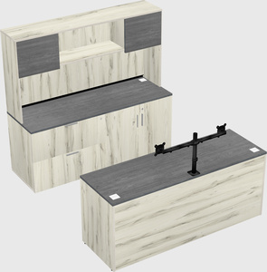 Parallel desk with credenza