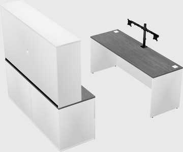Parallel desk with credenza