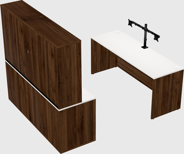 Parallel desk with credenza
