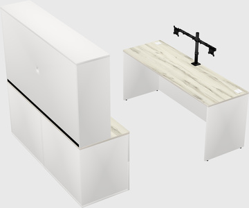 Parallel desk with credenza