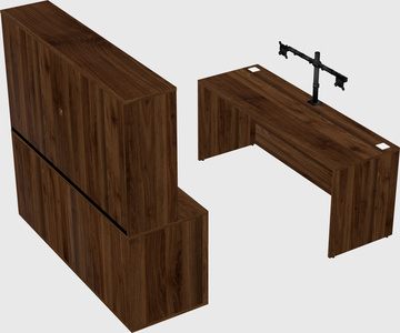 Parallel desk with credenza