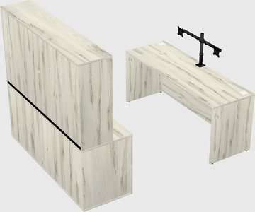 Parallel desk with credenza
