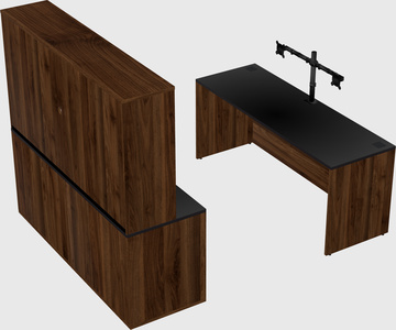 Parallel desk with credenza
