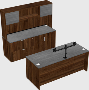 Parallel desk with credenza