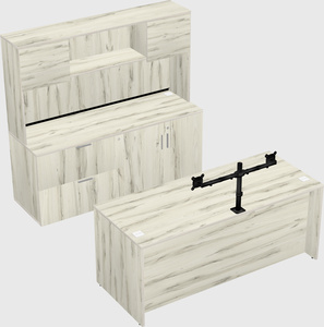 Parallel desk with credenza