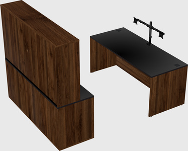 Parallel desk with credenza