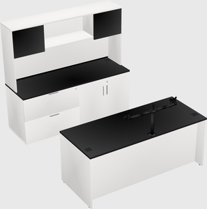 Parallel desk with credenza