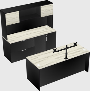 Parallel desk with credenza