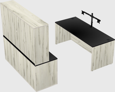 Parallel desk with credenza