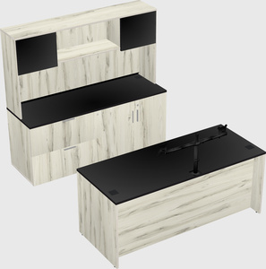 Parallel desk with credenza