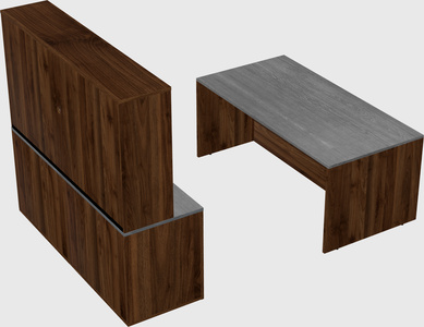Parallel desk with credenza