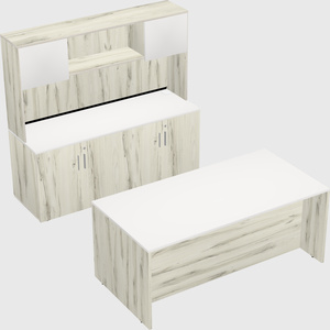 Parallel desk with credenza
