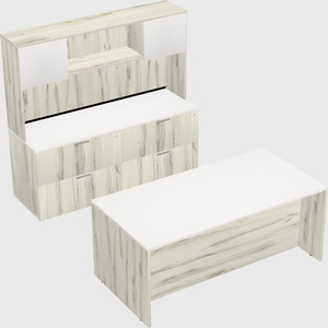Parallel desk with credenza