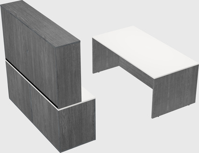 Parallel desk with credenza