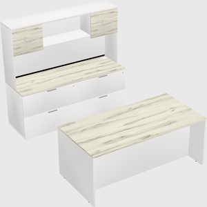 Parallel desk with credenza