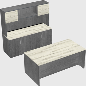 Parallel desk with credenza