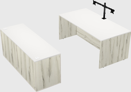 Parallel desk with credenza
