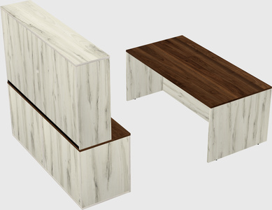 Parallel desk with credenza