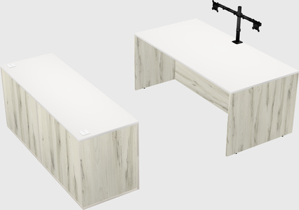 Parallel desk with credenza