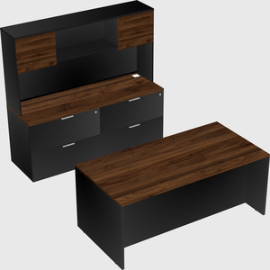 Parallel desk with credenza