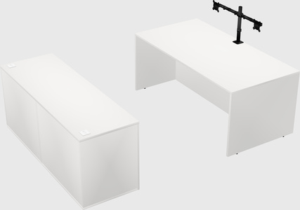 Parallel desk with credenza