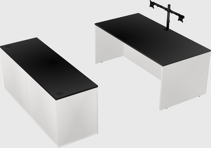 Parallel desk with credenza