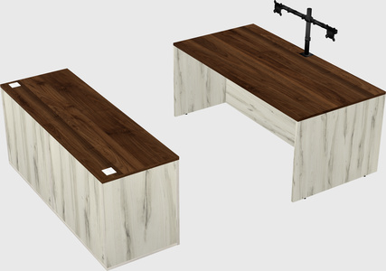 Parallel desk with credenza