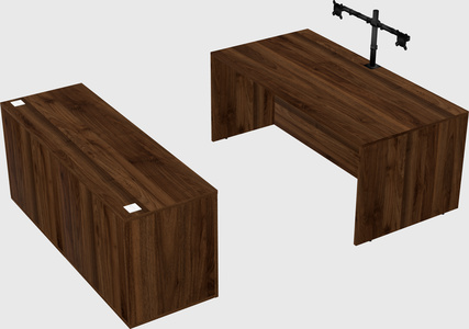Parallel desk with credenza