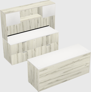 Parallel desk with credenza