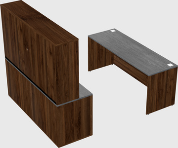 Parallel desk with credenza