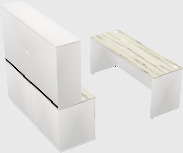 Parallel desk with credenza