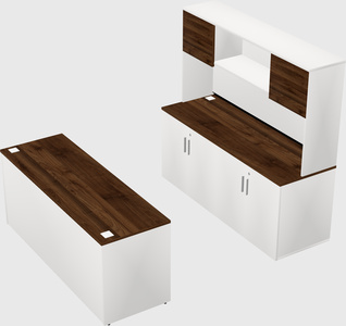 Parallel desk with credenza