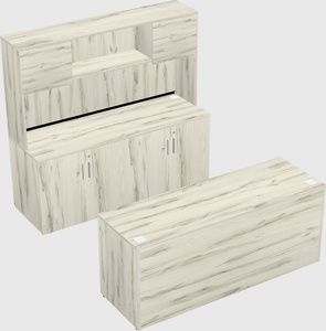 Parallel desk with credenza