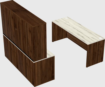 Parallel desk with credenza