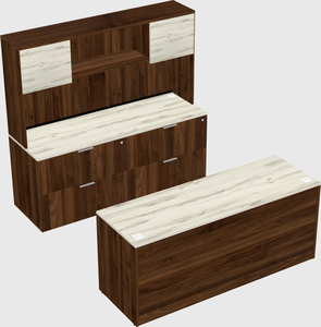 Parallel desk with credenza