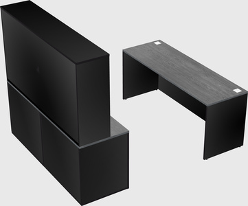Parallel desk with credenza