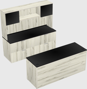 Parallel desk with credenza