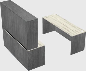 Parallel desk with credenza