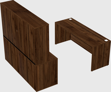 Parallel desk with credenza