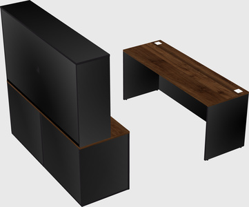 Parallel desk with credenza
