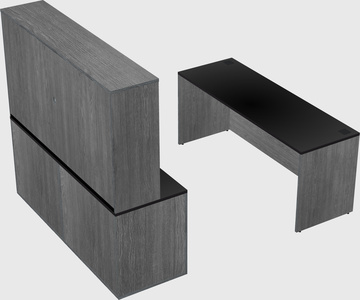 Parallel desk with credenza