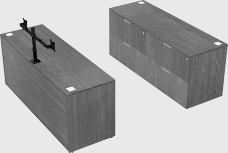 Parallel desk with credenza