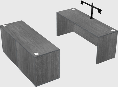 Parallel desk with credenza
