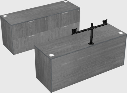 Parallel desk with credenza