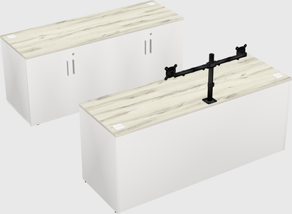 Parallel desk with credenza
