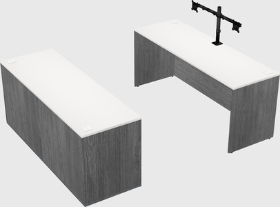 Parallel desk with credenza