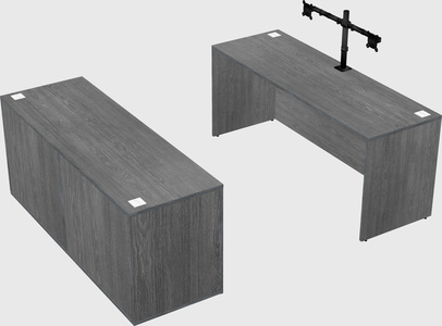 Parallel desk with credenza